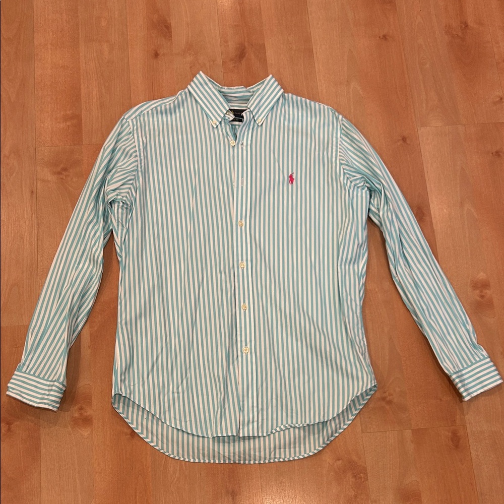 Ralph Lauren classic fit size medium Striped Blue and White Men's Shirt